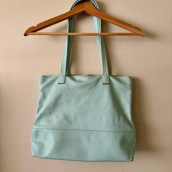 FRESHLY PICKED Original Leather Carryall Bag - Baby Blue - Great Condition - Picture 2 of 16
